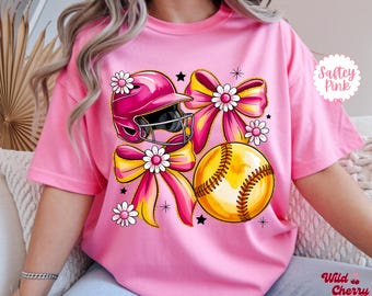 Softball Mom Shirt, Cute Softball Shirt Women, Softball Bow Shirt, Game Day Softball Tee, Girls Softball Shirt, Softball Season Shirt