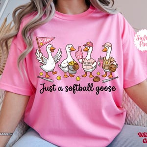 Funny Softball Goose Shirt, Softball Mom Shirt, Just a Softball Goose Tee, Cute Softball Shirt, Softball Game Day Shirt, Softball Fan Gift image 6