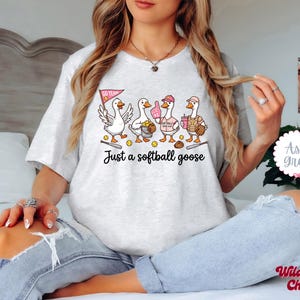 Funny Softball Goose Shirt, Softball Mom Shirt, Just a Softball Goose Tee, Cute Softball Shirt, Softball Game Day Shirt, Softball Fan Gift image 12