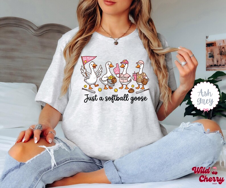 Funny Softball Goose Shirt, Softball Mom Shirt, Just a Softball Goose Tee, Cute Softball Shirt, Softball Game Day Shirt, Softball Fan Gift image 12