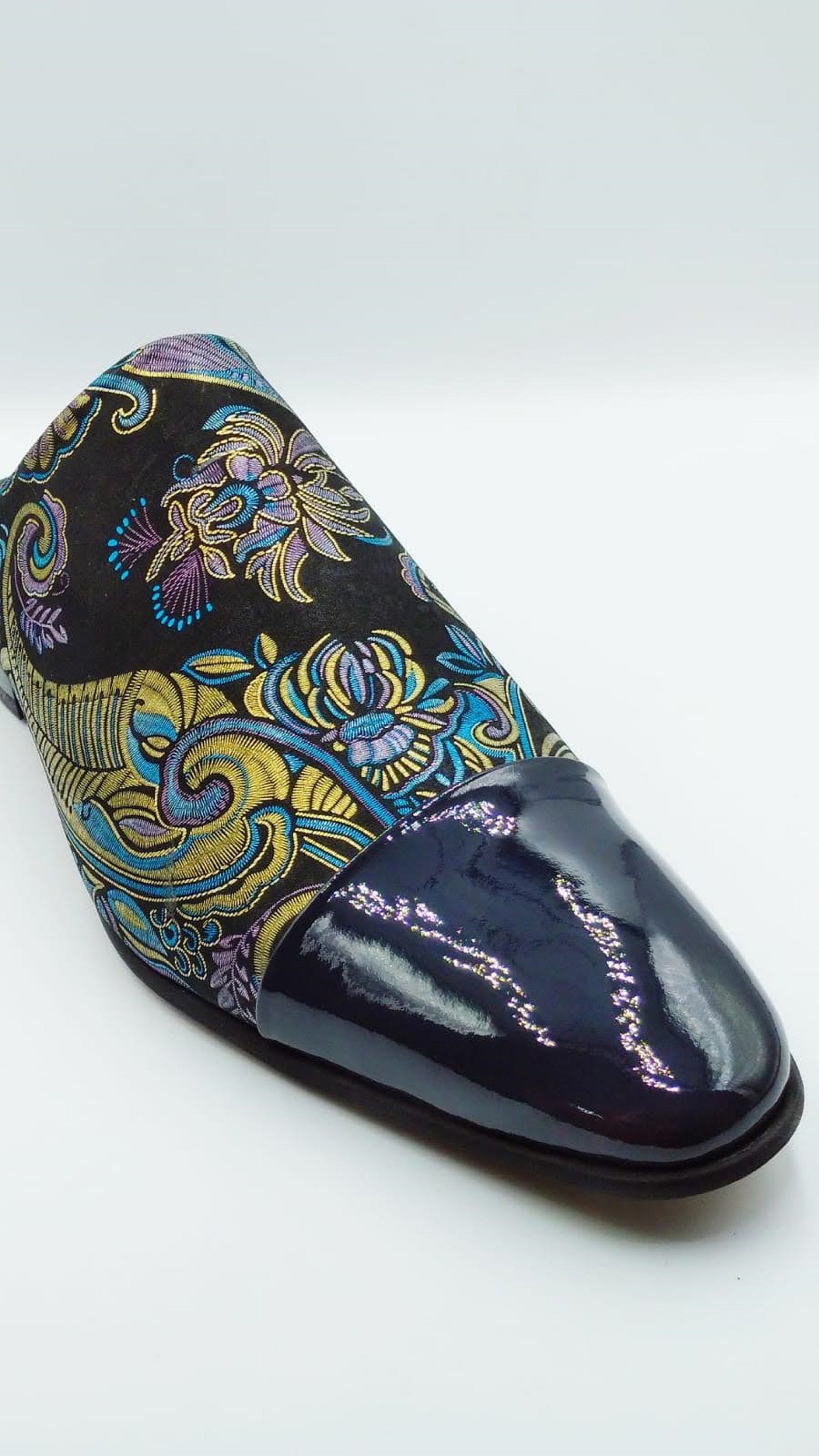 mens navy blue slippers