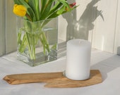 minimalist block candle holder made of old wood "Skifer"