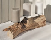 Candlestick for block candles "Hofter" made of root wood reclaimed wood