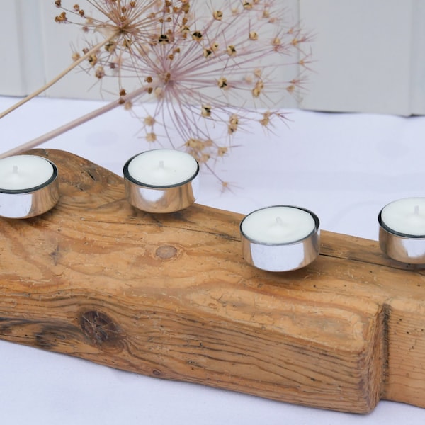 Kerzenständer Teelichter aus Altholz upcycling "Värmeljus"