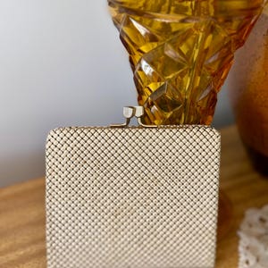 Vintage Cream Mesh Wallet purse retro sequin Glomesh Design art deco