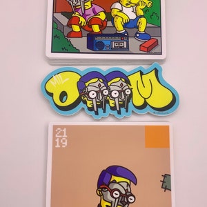 mil-DOOM (3 sticker pack) x Madvillain x Mf DOOM x  QuasiBarto x Quasimoto x Lord Quas x hip hop sticker x underground hip hop