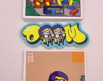 milDOOM Sticker Pack: Villains x DOOM Mashup | Quasimoto Lord Quas | Hip hop decals