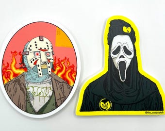 Hip Hop Horror | 2 sticker pack | Metal Face DOOM | OG Ghost  Killahhhh | 4 inch Waterproof vinyl