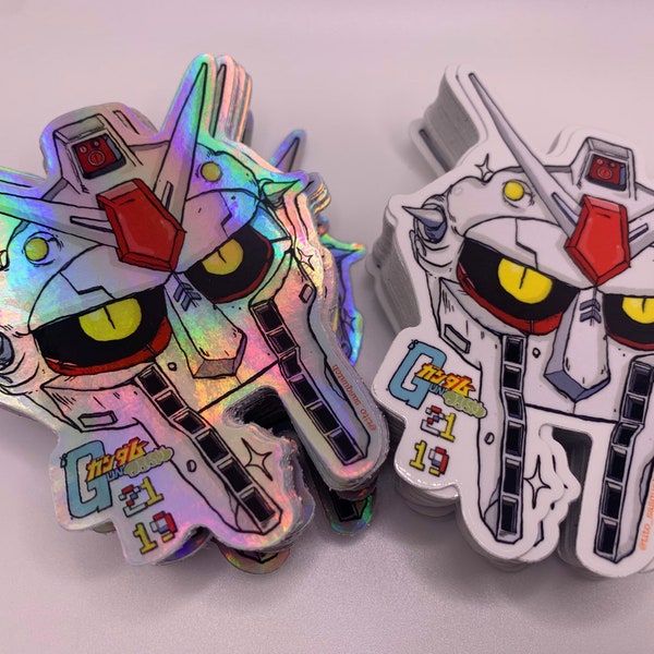 GunDOOM holographic sticker 2 pack MF DOOM x Gundam Anime