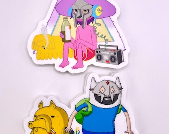 Villains Time and Midnight Villains | 2 Sticker pack | underground hip hop icons DOOM and Quas mashup stickers