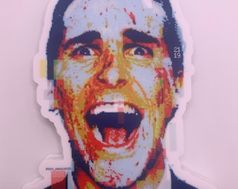 Cult Movie Classic Psycho (4 inch sticker) pixelated Psycho