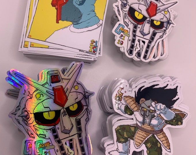 DOOM Vinyl Sticker Pack: Holographic Gundoom, Metal Face - Set of 4 ...