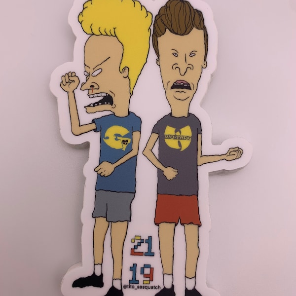 Beavis GZA & Wu Butthead 4 inch vinyl sticker waterproof X hip hop laptop sticker x car decal