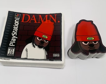 Kendrick The Rapper Mashup Album Sticker (2 Stickerpack) Classic Retro Gamer Mashup | Hip-Hop