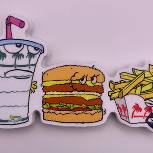 ATHF X In and out X combo meal 4 Inch Sticker X Meatwad X Mastershake X Frylock X high quality vinyl Sticker