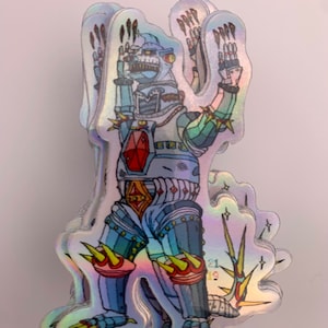MECHA ZILLA 3 inch Holographic stickers (2 sticker pack)