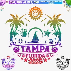 Tampa Florida Urlaub 2025 svg, Tampa Familie Urlaub svg, Tampa Beach Girls Reise Png, Tampa Florida Urlaub Shirt, Tampa Cut Dateien