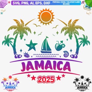 Jamaica Vacation 2025 SVG: Girls Trip Caribbean Cut File (Digital Download)