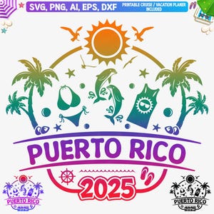 Puerto Rico Vacation 2025 Png Svg File, Puerto Rico svg Summer Beach, Cut File, Puerto Rico Vector, Puerto Rico Family vacation 2025
