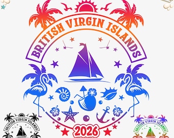 British Virgin Islands 2026 SVG PNG: Family Vacation Cut Files (Digital Download)