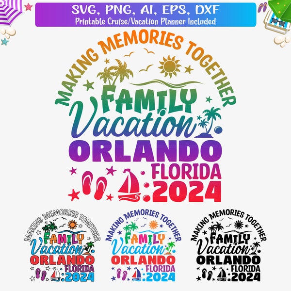 Orlando Family Vacation 2024 Svg, Orlando Family Shirt Png, Family Trip Orlando, Florida Beaches Vacation 2024 Svg, Cricut Cut files