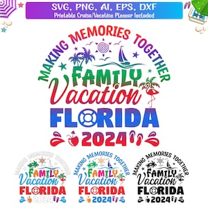 Florida Family Vacation 2024 Svg, Florida Vacay 2024 T-Shirt svg, Florida Family Trip Svg, Matching Family Vacation svg, Cut File, Dxf