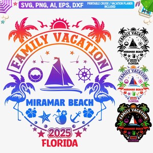 Miramar Beach Florida Familienurlaub 2025 svg, Miramar Beach Familie Shirt Png, Familienreise Miramar Beach, Florida Beaches Vacay 2025 svg