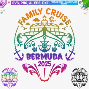 Family Cruise Bermuda 2025 SVG: Vacation Shirt Design (Digital File)