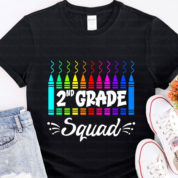 Second Grade Squad Teacher Svg, 2nd Grade Squad Teacher shirt PNG, First Day of School Shirt SVG, School Shirt Design, back to school 2023