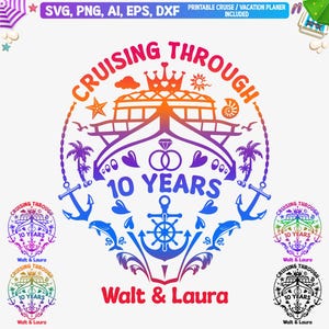Crociera personalizzata fino al 2025 Svg Png, Magliette per anniversario di matrimonio Svg, Crociera 2025 svg, Crociera insieme, Coppie in crociera, Viaggio in crociera svg
