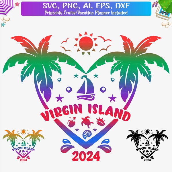 Virgin Islands 2024 Svg, Virgin Islands shirt Png, Virgin Islands Beach Family Vacation Png, Caribbean Islands 2024 Svg, Cut files, Dxf