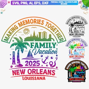 Vacaciones familiares en Nueva Orleans 2025 Svg, camiseta de vacaciones en Nueva Orleans, Luisiana 2025, viaje familiar en Luisiana Svg, archivo de corte para Cricut, Png