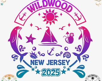 Wildwood New Jersey 2025 Vacation SVG PNG: Family Trip Cricut File (Digital File)
