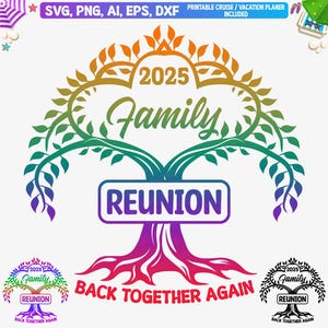 Réunion de famille 2025 Svg, Png, chemise réunion de famille, arbre généalogique svg, Png familial assorti, réunion Eps Dxf coupe fichier, Svg de vacances en famille