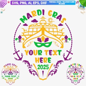 Custom Mardi Gras 2025 SVG: Carnival Cruise Trip Design (Digital File)