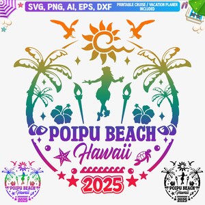 Poipu Beach Hawaii 2025 SVG PNG: Family Vacation Design (Digital Download)