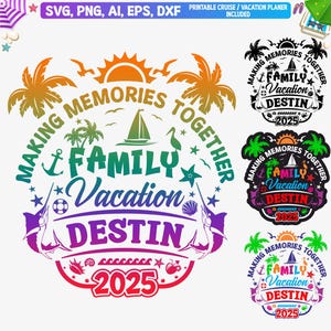 Familienurlaub Destin FL 2025 svg, Destin Vacay 2025 T-Shirt svg, Destin Florida Familienreise svg, Passender Familienurlaub svg, Cut File