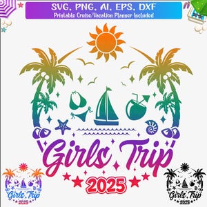 Girls Trip 2025 SVG: Vacation T-Shirt Design (Digital File)