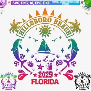 Hillsboro Beach 2025 Svg, Hillsboro Beach vacances en famille chemise Svg, Hillsboro Beach filles voyage 2025 Png, vacances en Floride, fichiers coupés