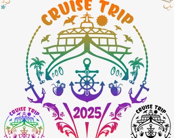 Cruise Trip 2025 SVG: Vacation Boat Cut File (Digital Download)