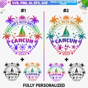 Custom Beach Birthday Girl 2025 Svg & Birthday Crew Shirt Svg, Custom Beach Birthday Shirt Png, Beach Birthday Squad, Cut File For Cricut