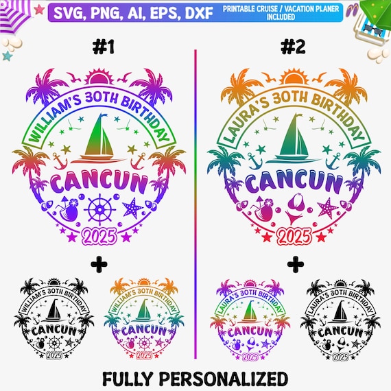 Custom Beach Birthday Squad SVG: Personalized Vacation Shirt Design (Digital Download)