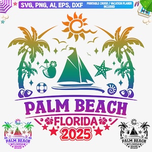 Palm Beach 2025 svg, Palm Beach Familienurlaub svg, Palm Beach Mädchen Reise 2025 Png, Palm Beach Florida Urlaub, Palm Beach Cut Dateien, Dxf