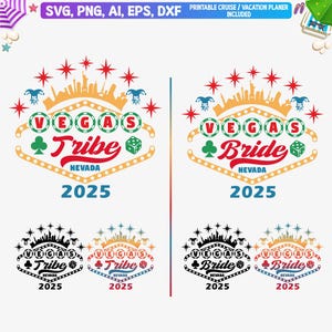 Las Vegas Nevada Bride & Tribe 2025 Svg, Las Vegas Nevada Bachelorette party svg, Vegas Bach svg, Las Vegas Bachelorette Cut Files