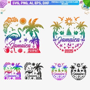 Jamaica vakantie 2025 bundel 2 svg, Jamaica Shirt Design svg, Jamaica vakantie 2025 Svg, Jamaica Cricut Cut-bestand, Jamaica png