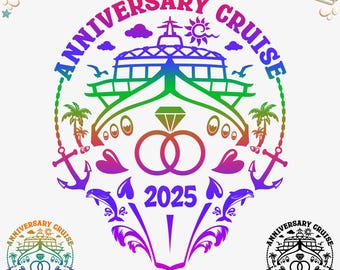 Jubiläumskreuzfahrt 2025 SVG: Hochzeitsreise Schnittdatei (Digitaler Download)