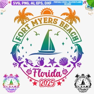 Fort Myers Beach 2025 svg, Fort Myers Beach Familienurlaub svg, Fort Myers Beach Mädchen Reise 2025 Png, Florida Urlaub, Schnittdateien, Dxf