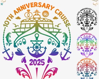 Benutzerdefinierte Jubiläumskreuzfahrt 2025 SVG PNG: Hochzeitsshirts (Digitale Datei)