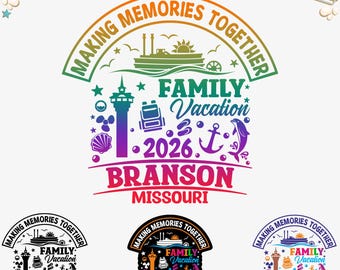 Branson Missouri Family Vacation 2025 SVG PNG Cut Files