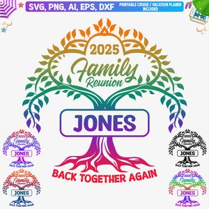 Reunión familiar personalizada 2025 Svg, Png, Diseño de camiseta de reunión familiar personalizada, Familia a juego, Personalizar archivo de corte Dxf de reunión